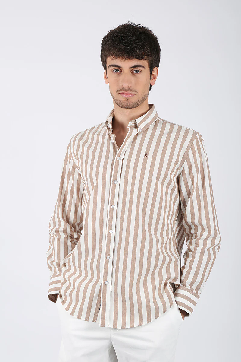Camisa Rayas Tostado