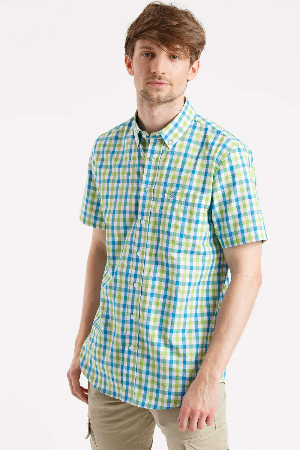 Camisa Verde Cuadros Manga Corta - Image 4