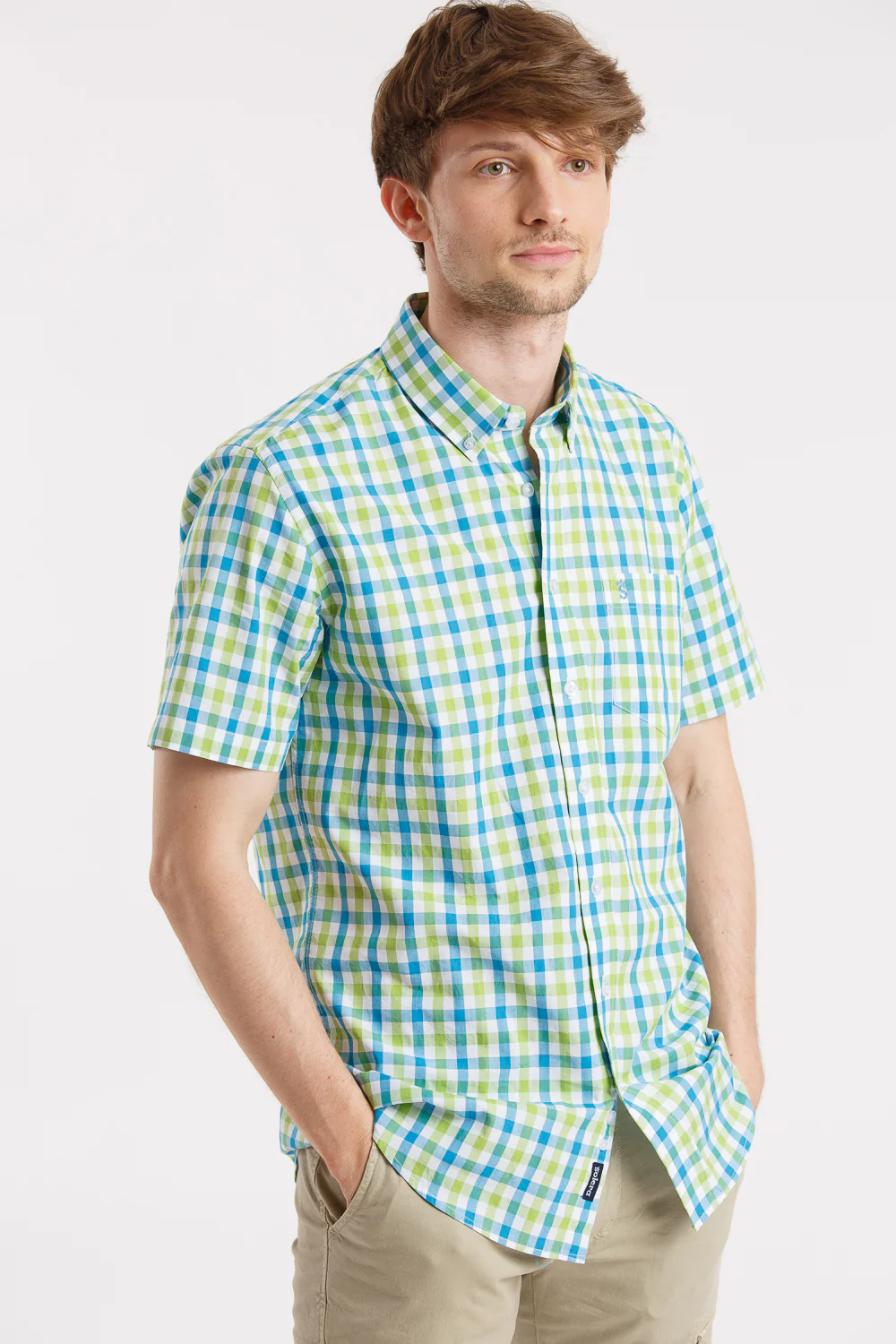 Camisa Verde Cuadros Manga Corta - Image 5