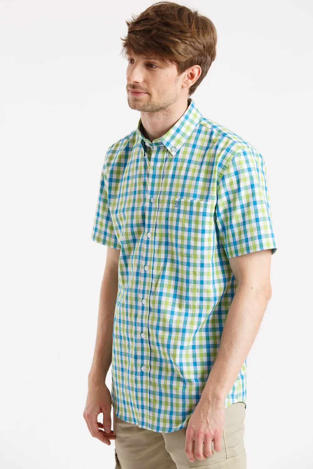 Camisa Verde Cuadros Manga Corta - Image 6