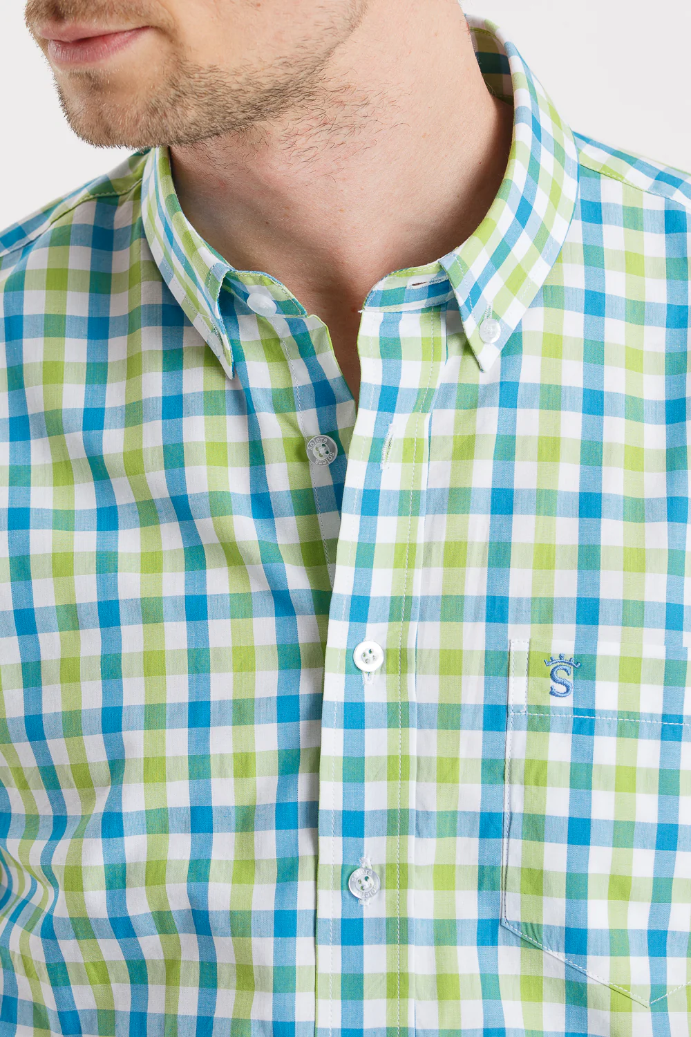 Camisa Verde Cuadros Manga Corta - Image 8