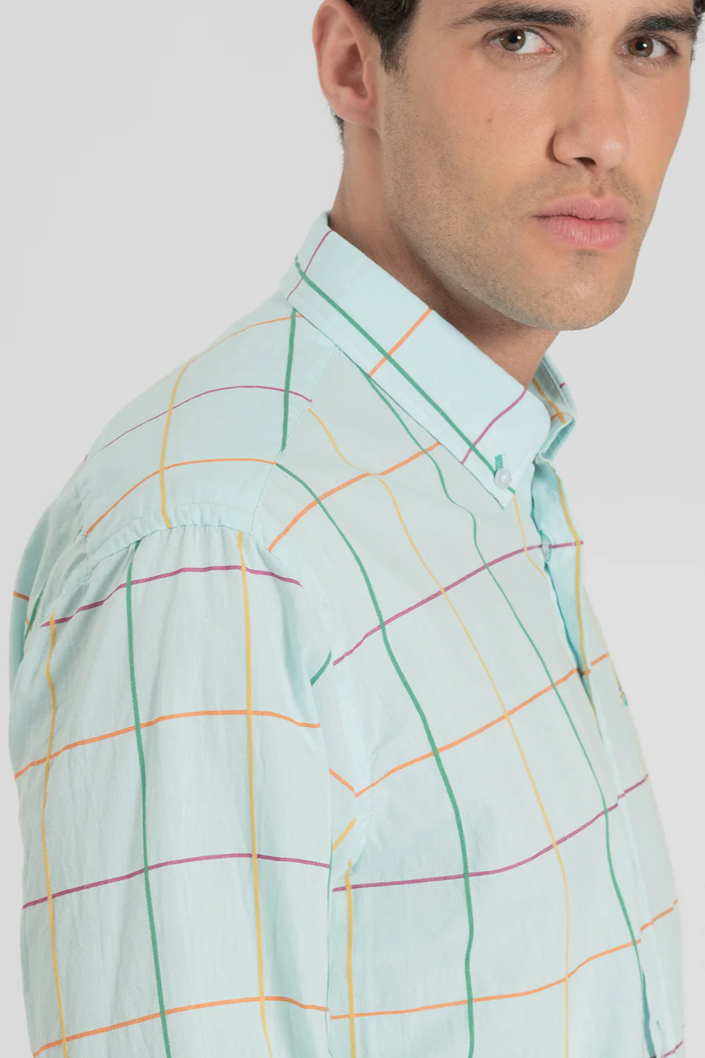 Camisa Cuadros Verde Agua - Image 4