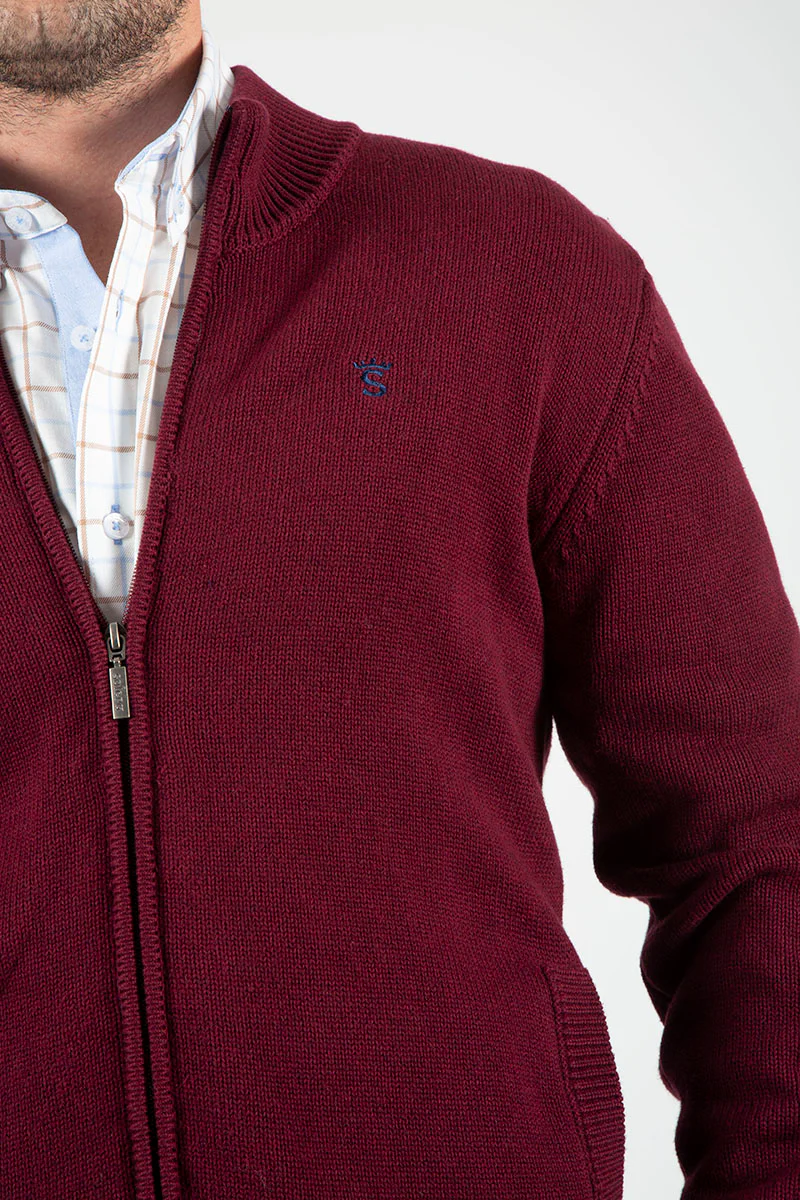 Chaqueta Punto grueso granate - Image 3