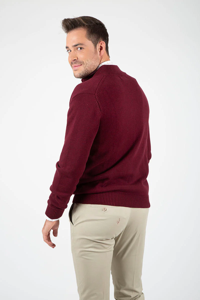 Chaqueta Punto grueso granate - Image 6