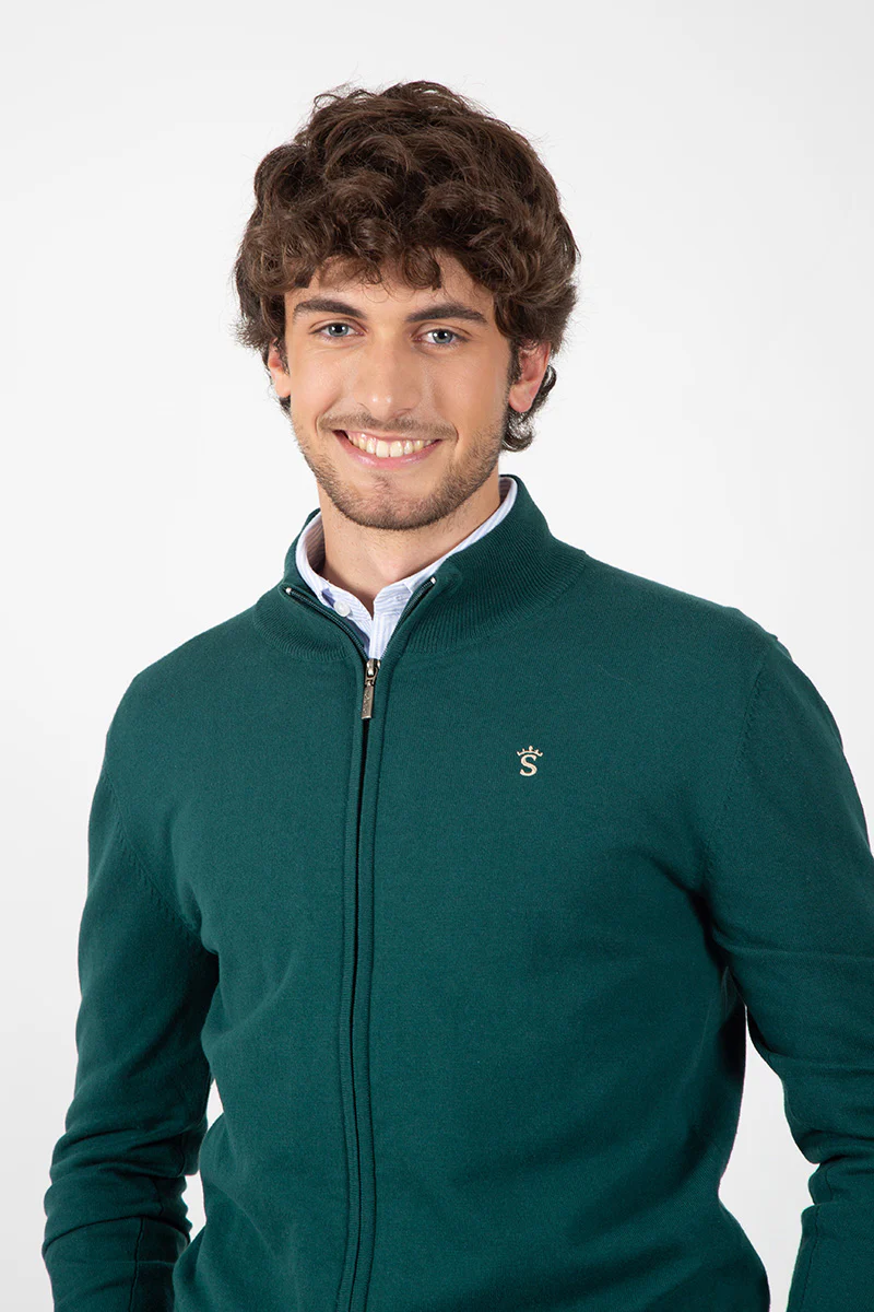 Chaqueta Cremallera Verde Botella - Image 3