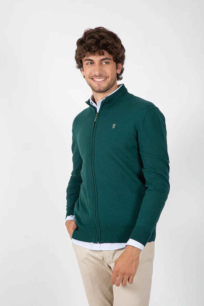 Chaqueta Cremallera Verde Botella - Image 5