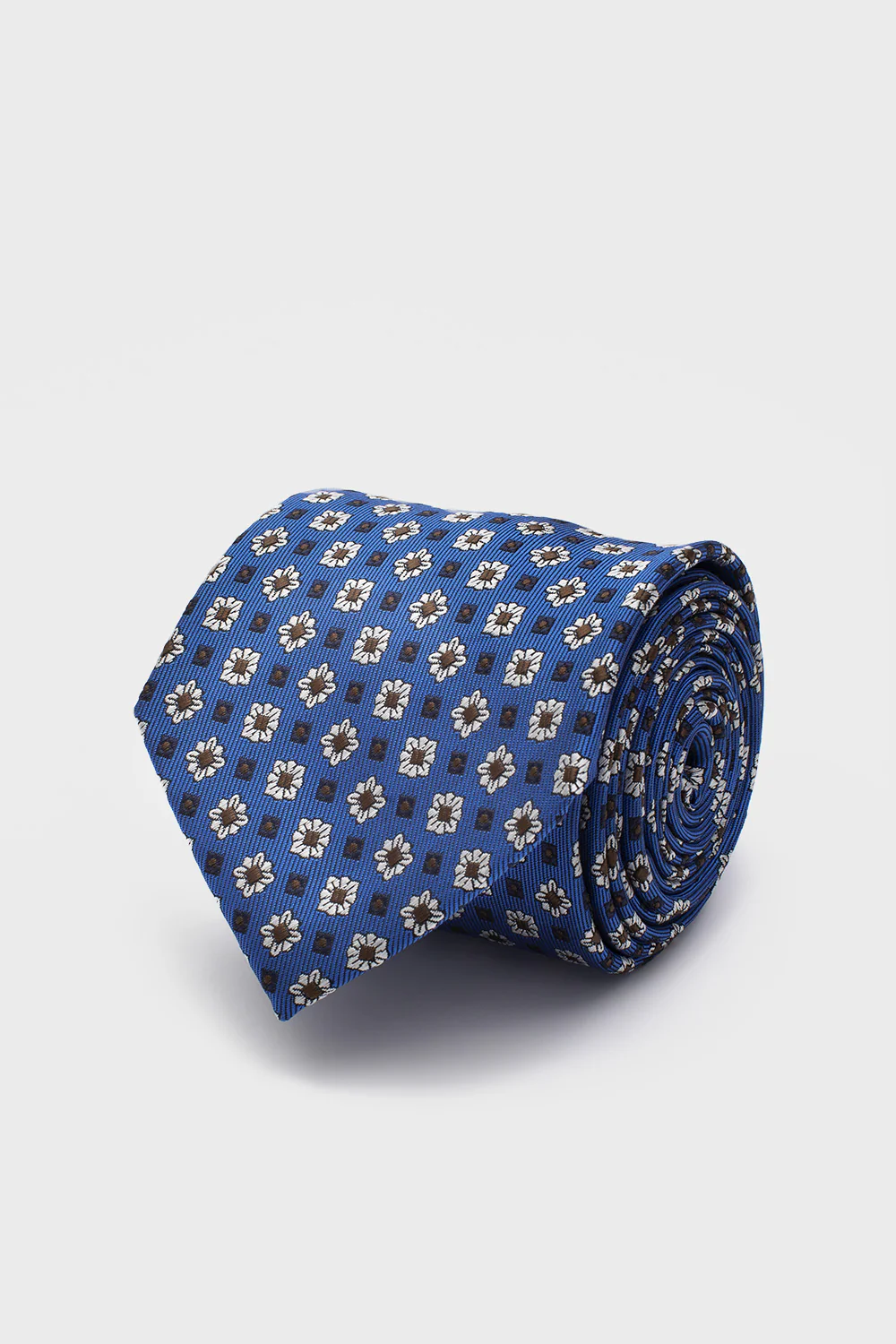 Corbata Flor Azul Y Marrón