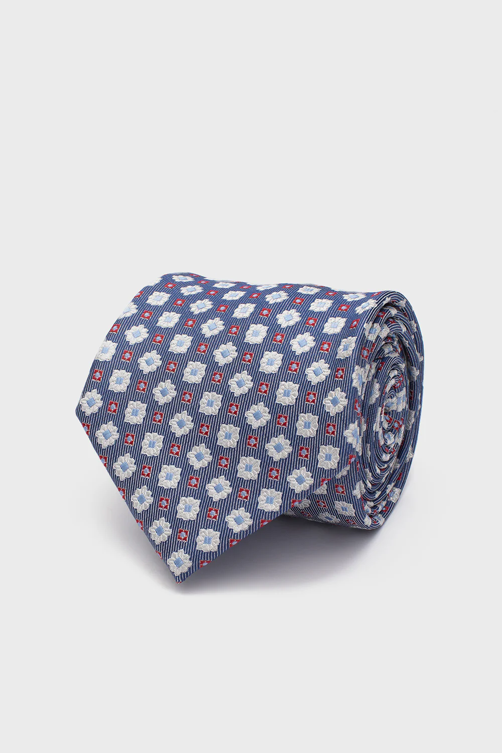 Corbata Doble Flores Azul