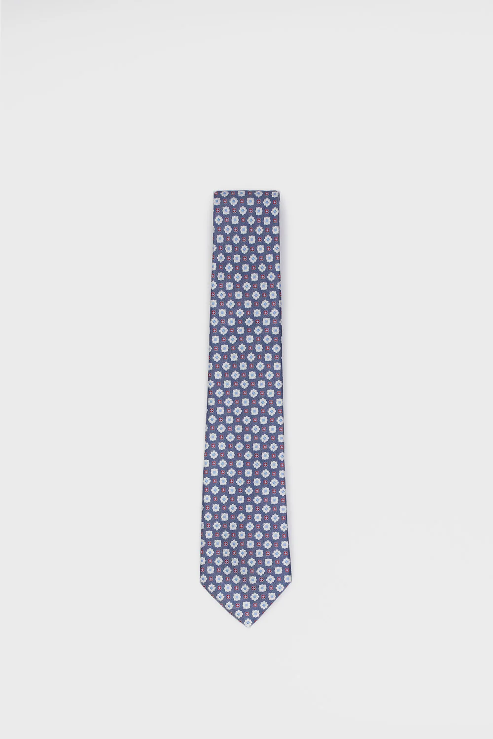 Corbata Doble Flores Azul - Image 2