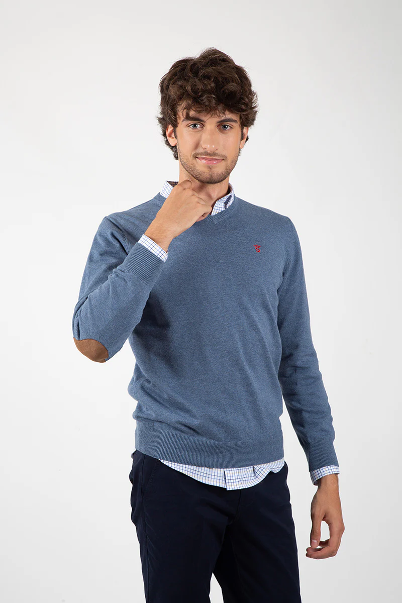 Jersey Cuello Pico Azul - Image 3