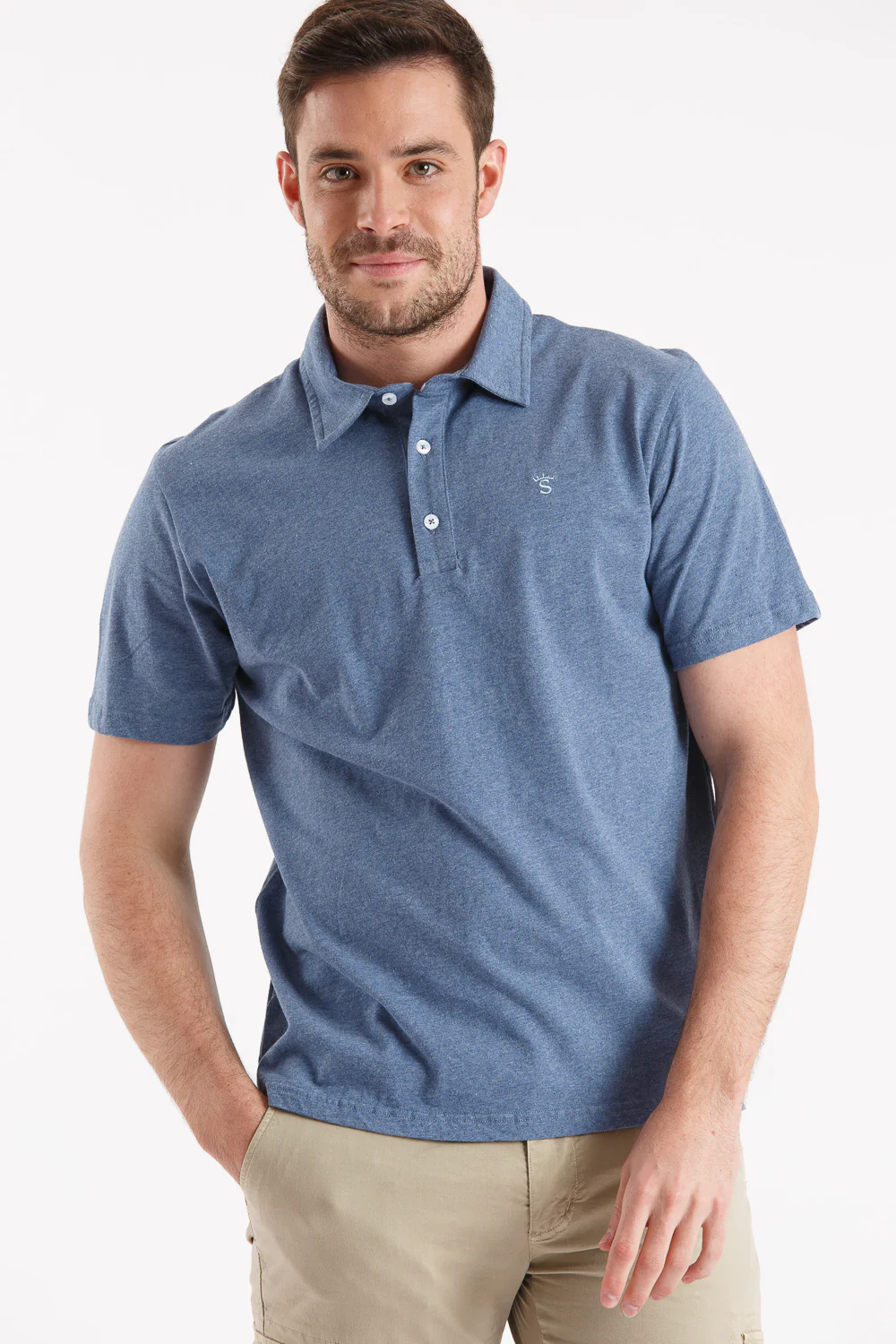 Polo azul melange