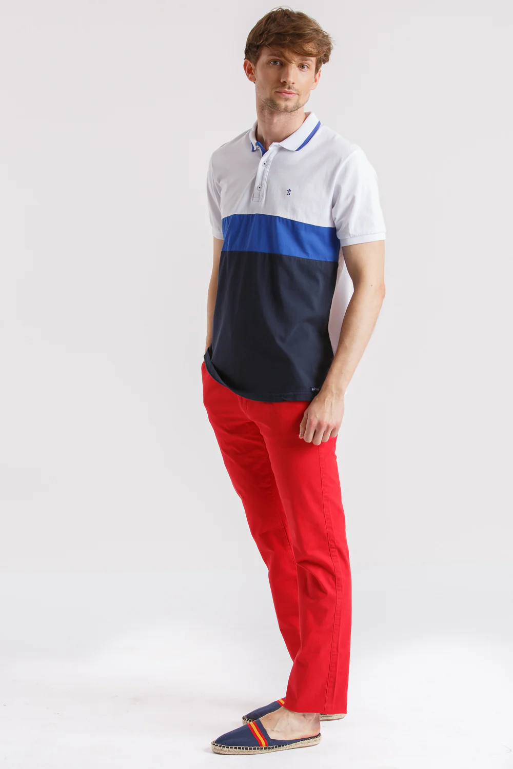 Polo golf Blanco marino azulon - Image 6