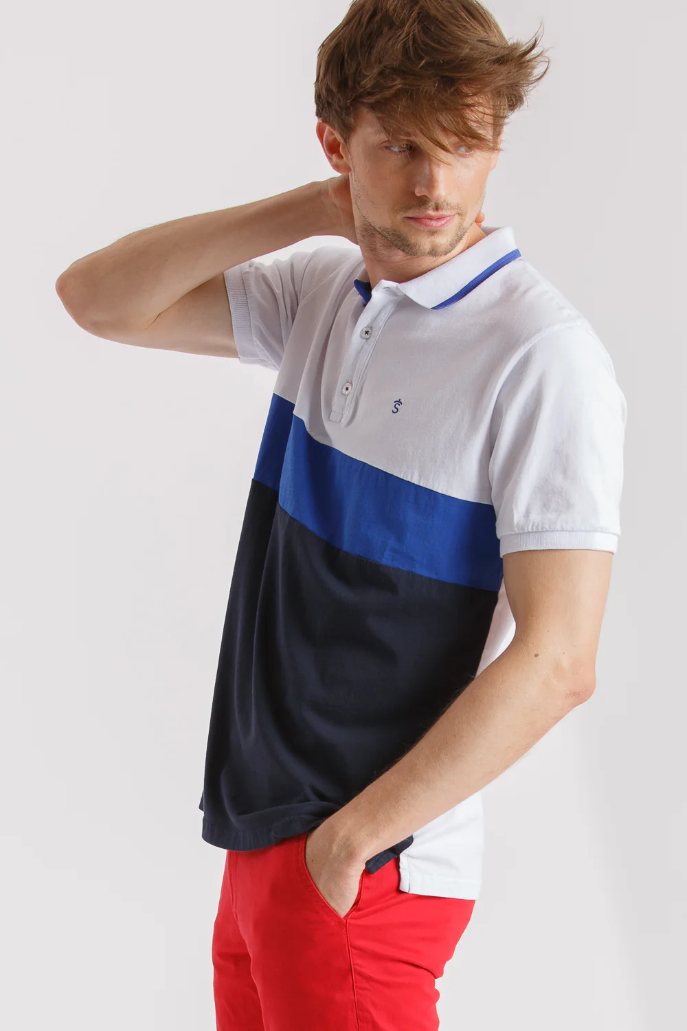 Polo golf Blanco marino azulon - Image 7