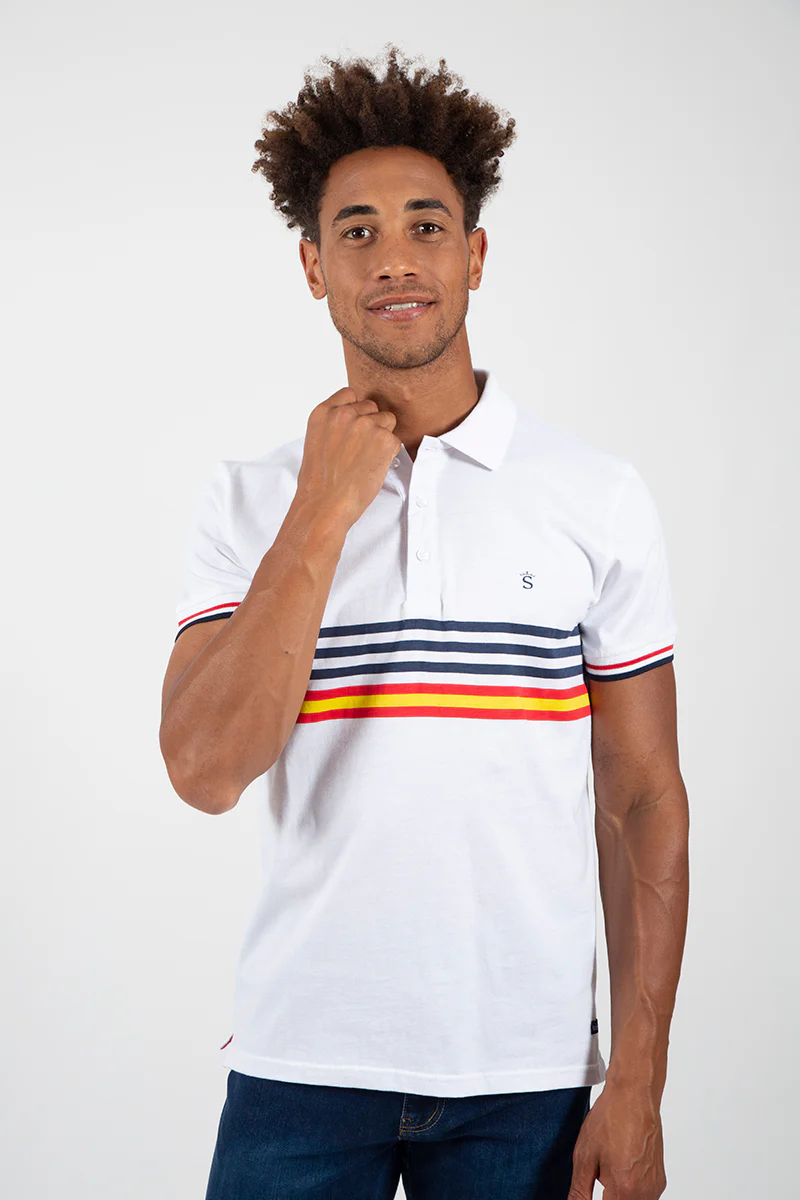 Polo blanco franjas España - Image 4