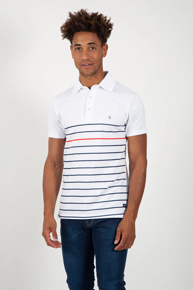 Polo golf blanco rayas - Image 5