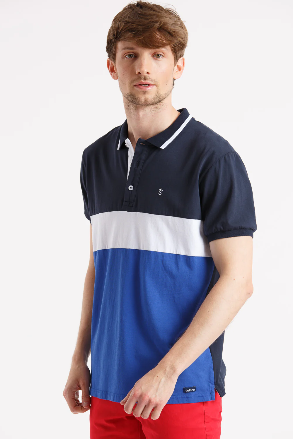 Polo golf Marino franja blanco azulon - Image 7