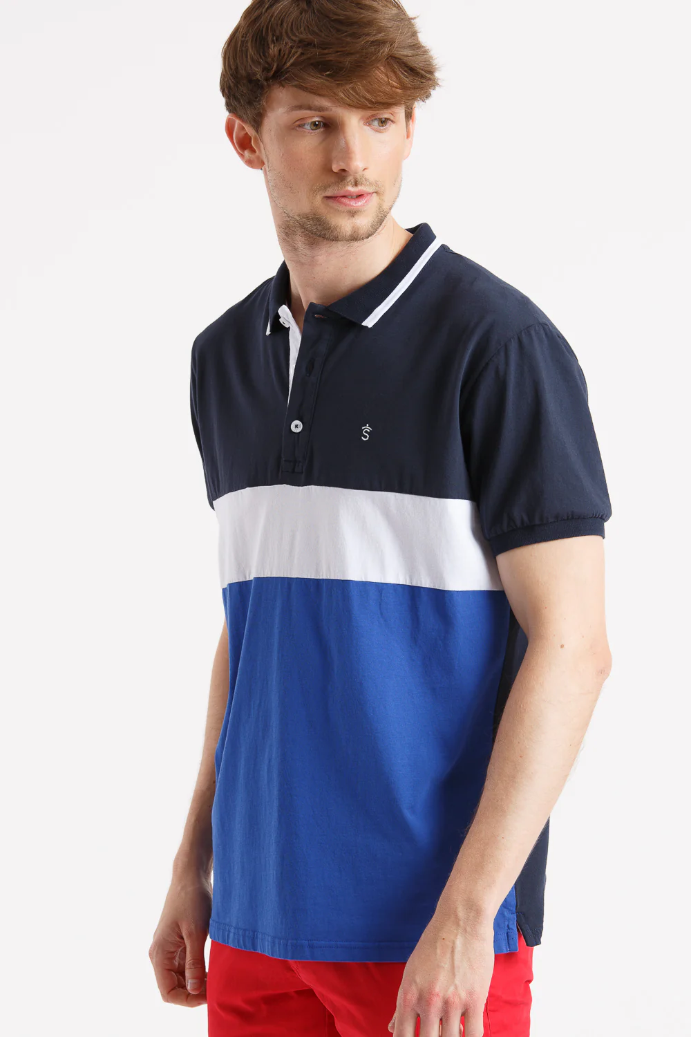 Polo golf Marino franja blanco azulon - Image 8