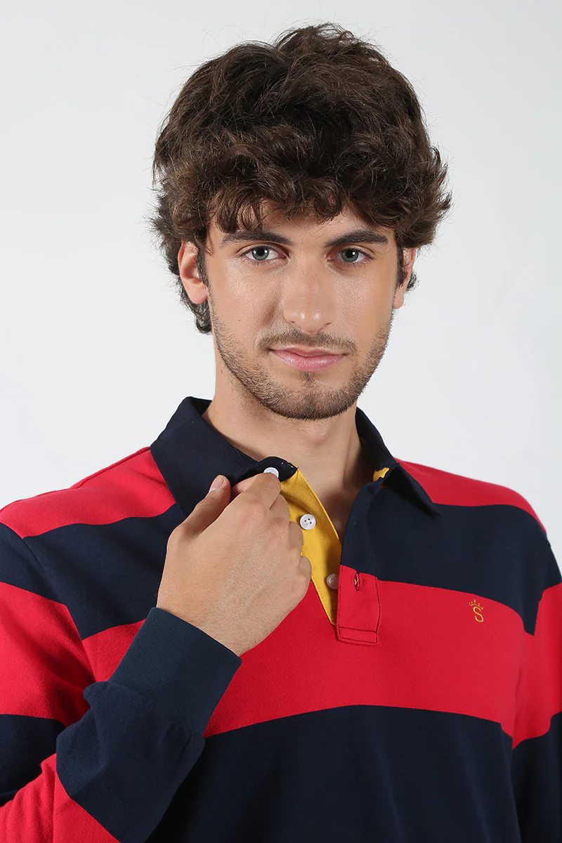 Polo rugby marino Rojo - Image 3
