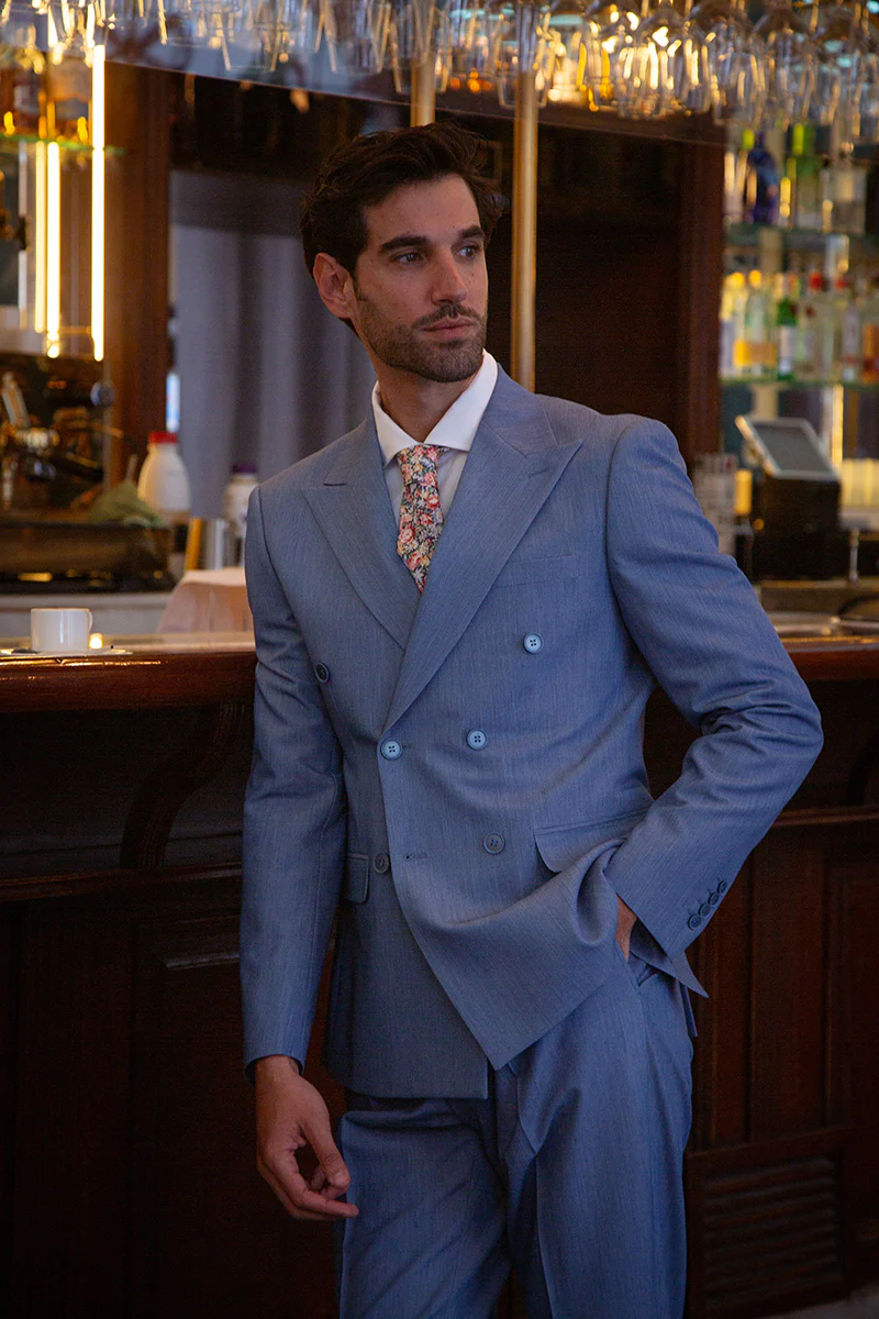 Traje cruzado azul - Image 5