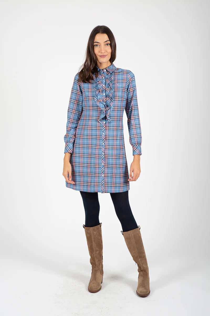 Vestido azul camisero volantes - Image 6