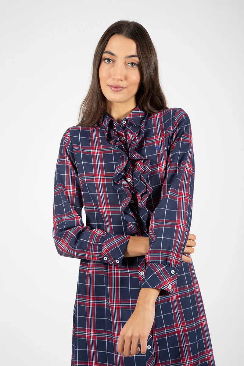 Vestido marino camisero volantes - Image 2