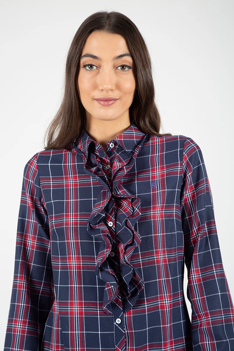 Vestido marino camisero volantes - Image 3