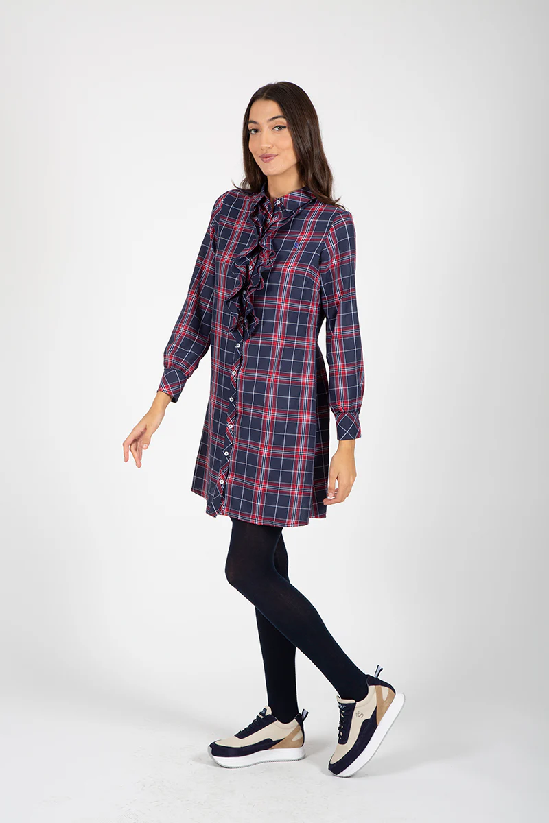 Vestido marino camisero volantes - Image 9