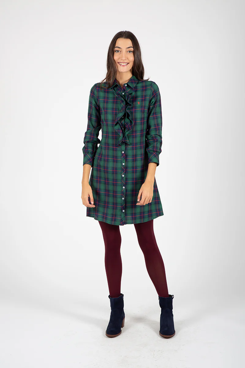 Vestido verde camisero volantes - Image 3