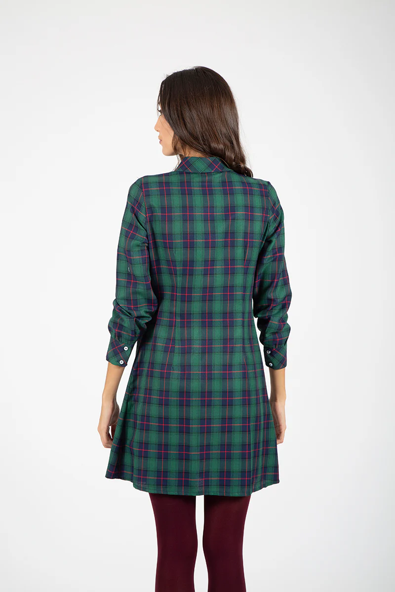 Vestido verde camisero volantes - Image 4