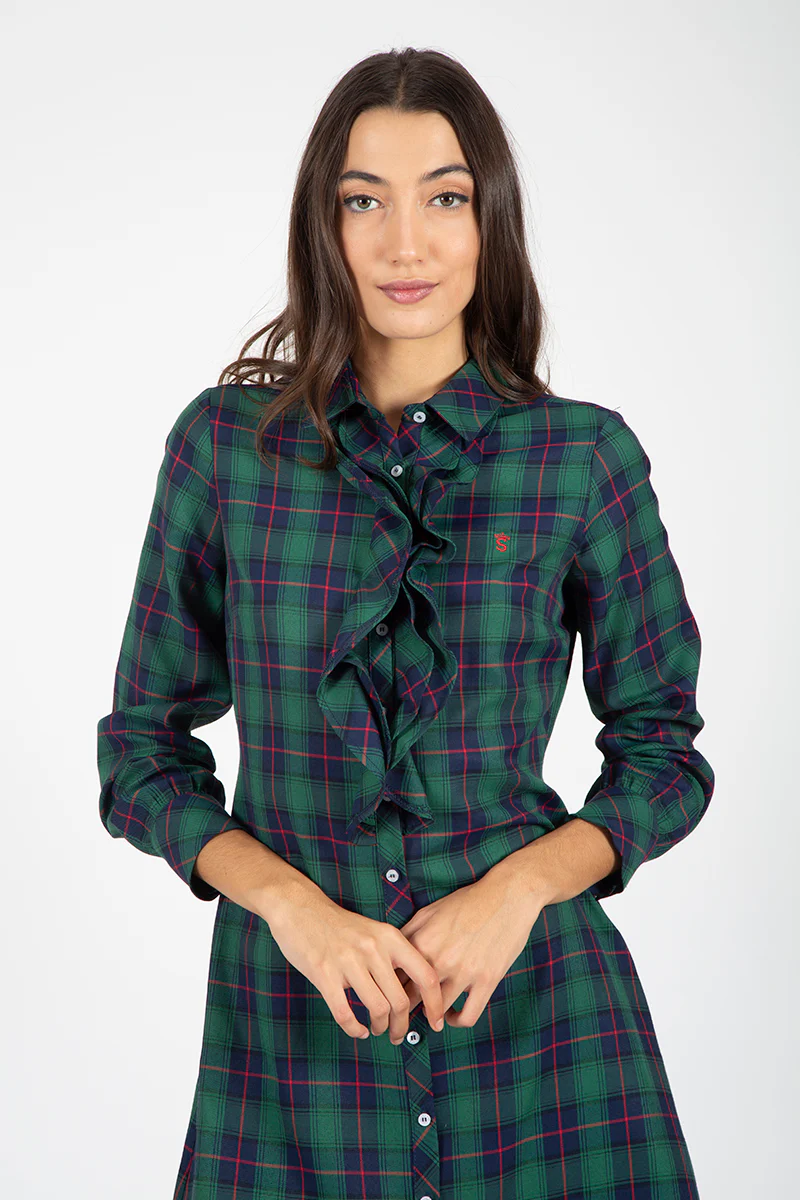 Vestido verde camisero volantes - Image 6