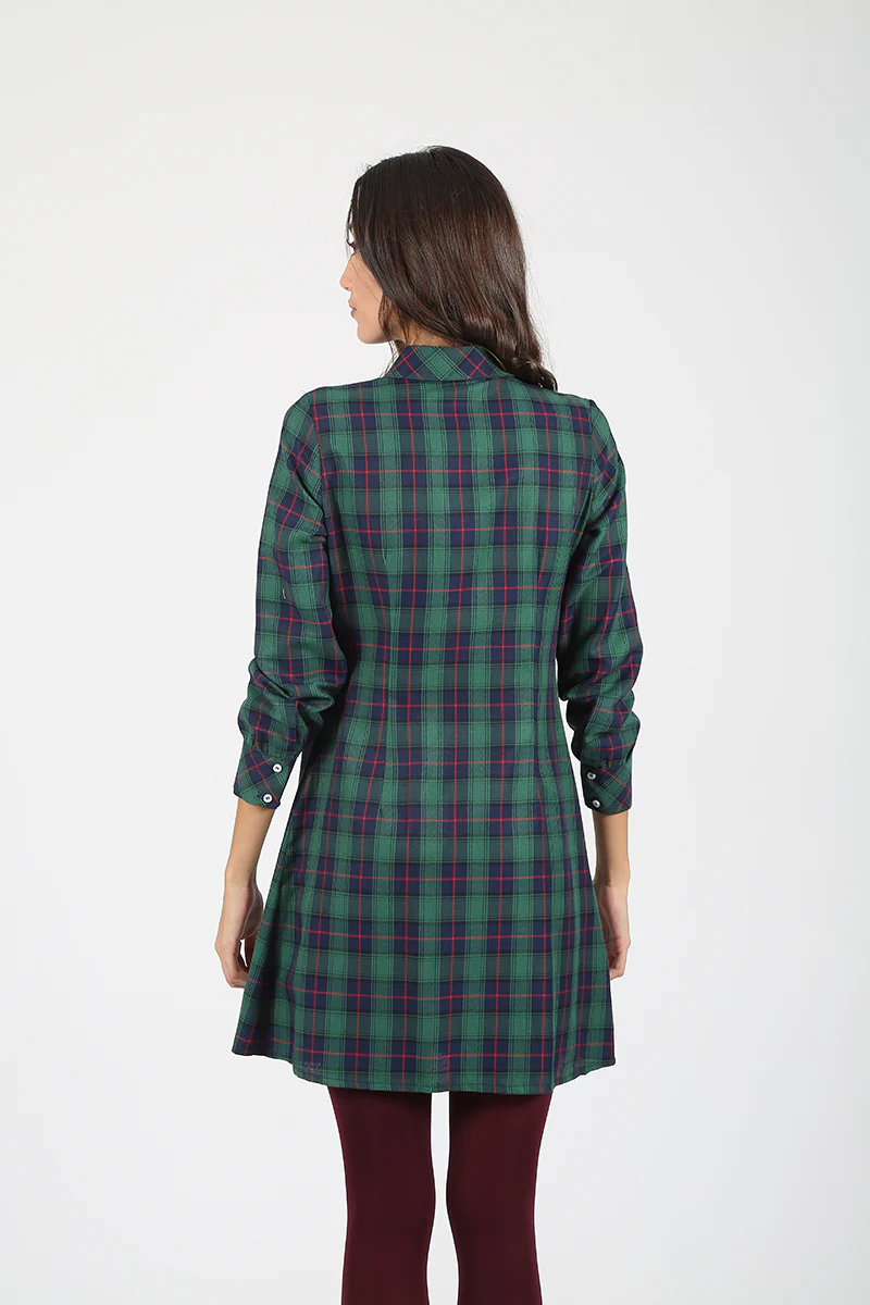 Vestido verde camisero volantes - Image 8