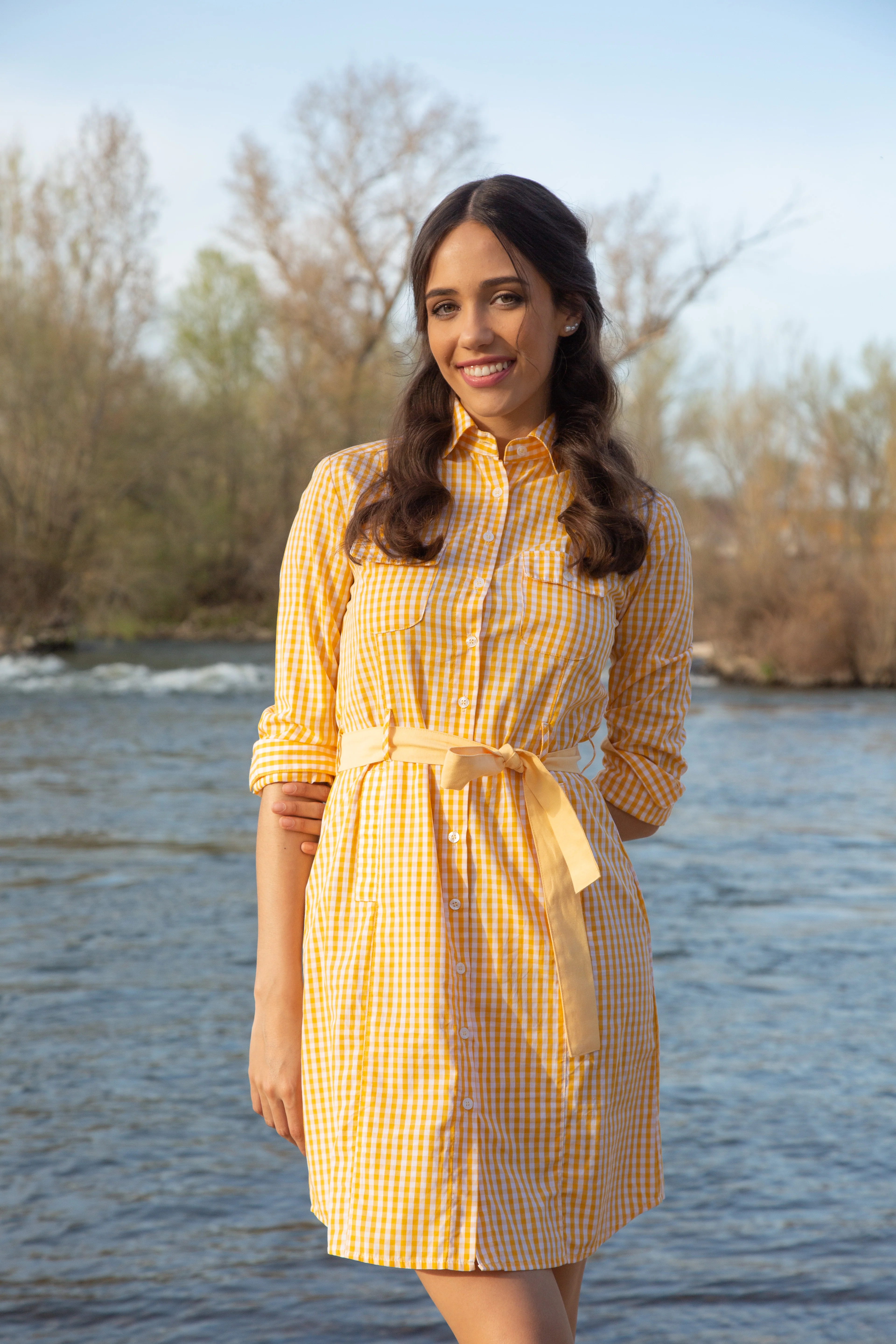 Vestido Cuadro Amarillo