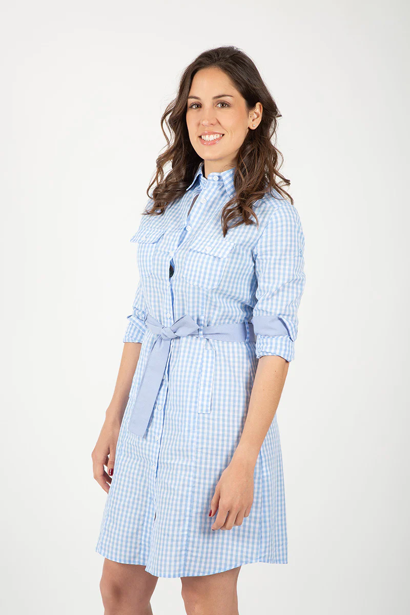 Vestido Cuadro Celeste - Image 2