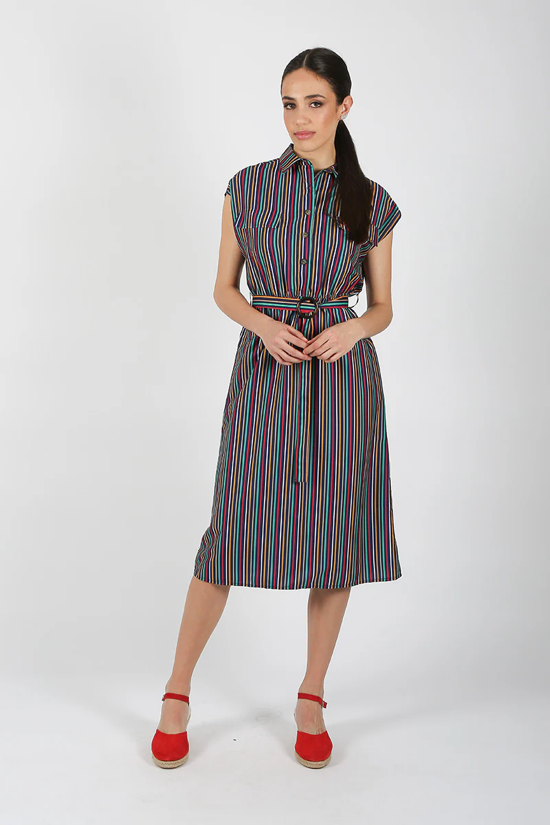 Vestido Marino Rayas Colores - Image 3