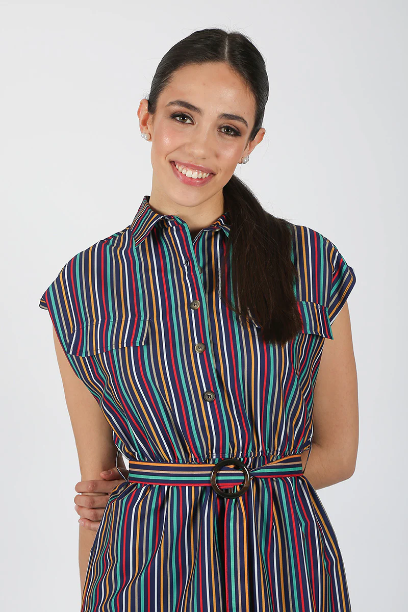 Vestido Marino Rayas Colores - Image 5
