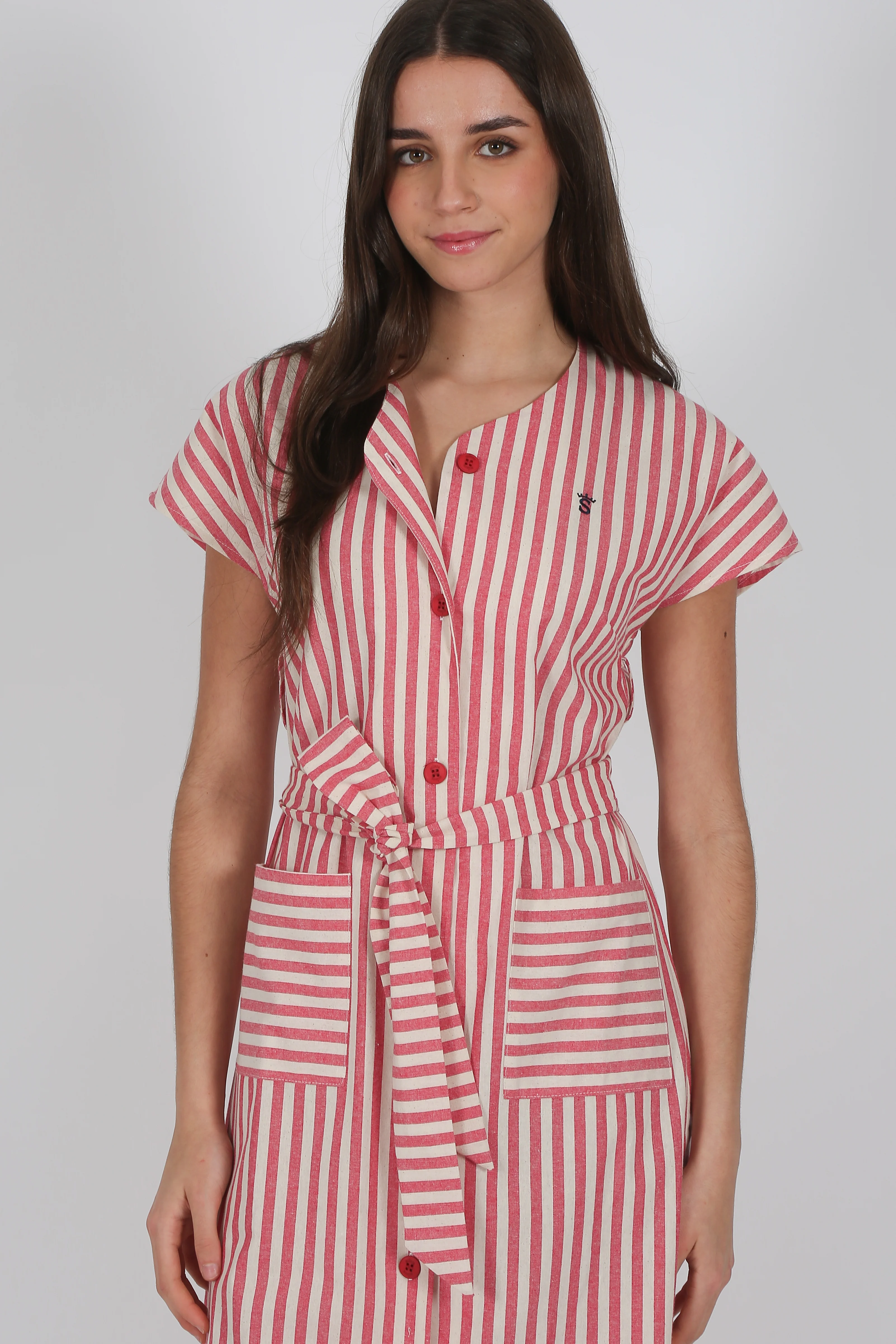 Vestido Raya Rojo Natural - Image 2