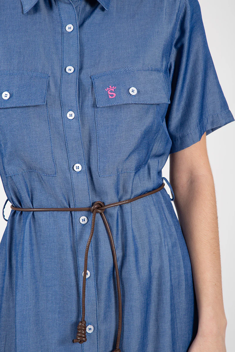Vestido Tejado Denim Medio - Image 3