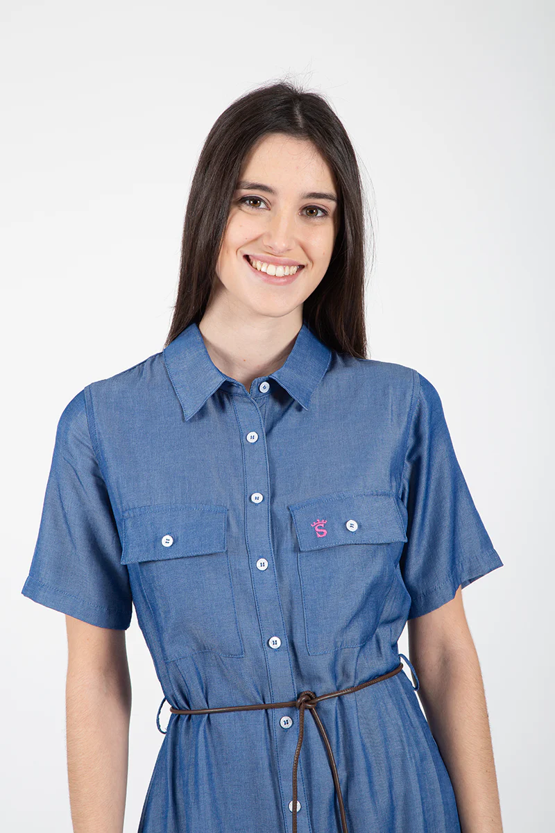 Vestido Tejado Denim Medio - Image 4
