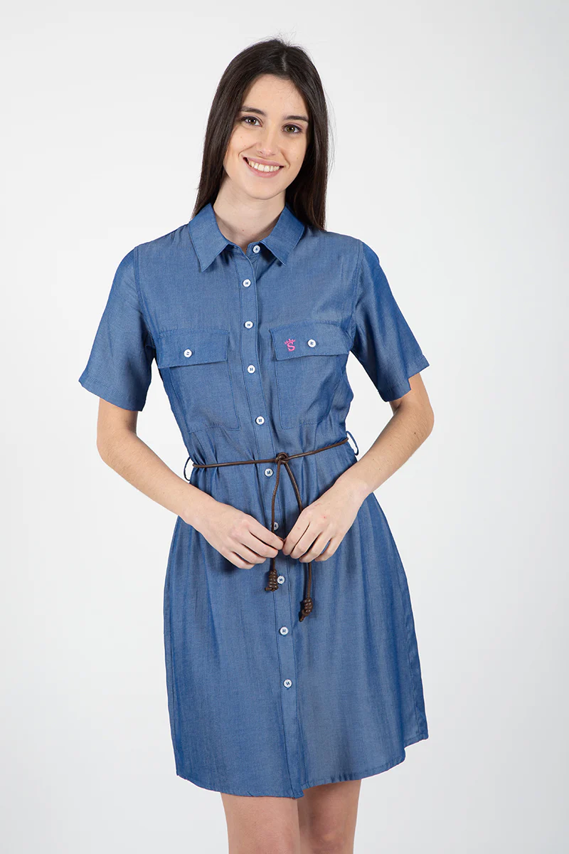 Vestido Tejado Denim Medio - Image 5
